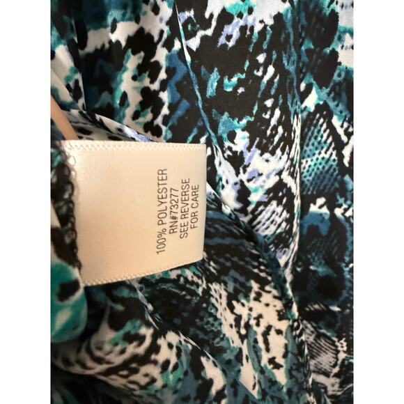 NWT Apt 9 Polyester lightweight business wear Snake print teal black Size 1X - Picture 2 of 7